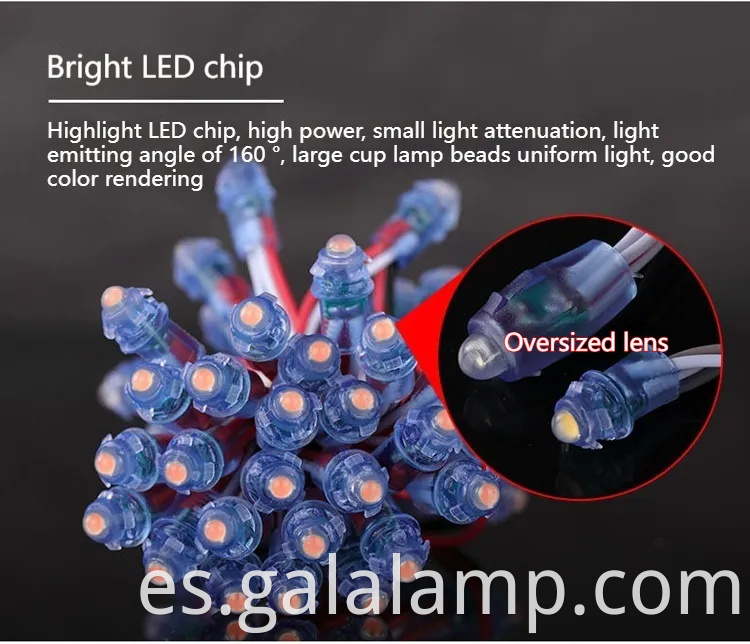Luces de cuerda LED de píxeles impermeables para la decoración al aire libre